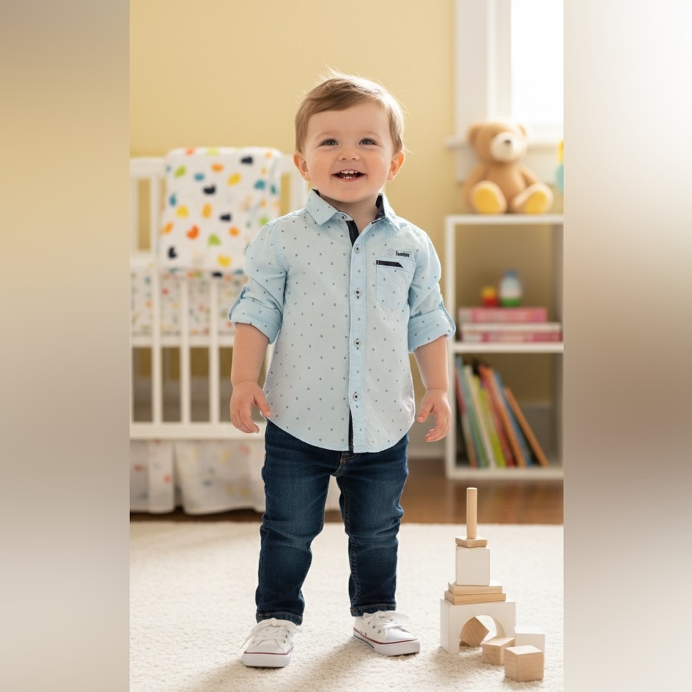 Selvas Light Blue Button Down Shirt - NWT - 12-18M Baby Boy